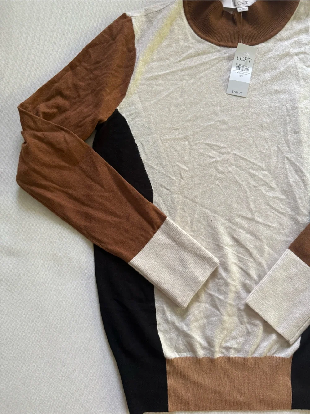 NWT LOFT Colorblock Crewneck Pullover sweater